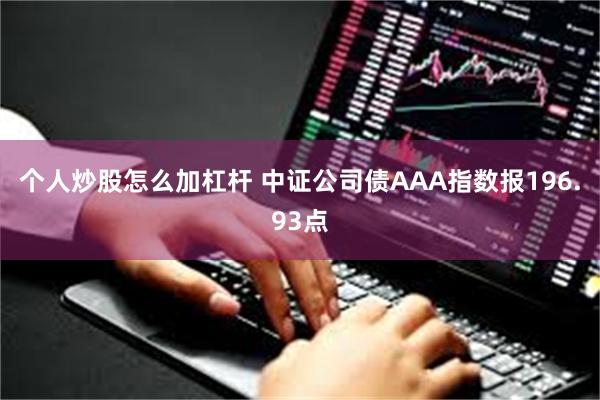 个人炒股怎么加杠杆 中证公司债AAA指数报196.93点