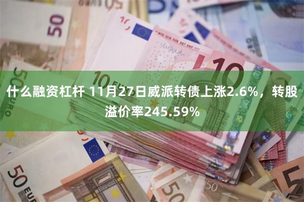 什么融资杠杆 11月27日威派转债上涨2.6%，转股溢价率245.59%