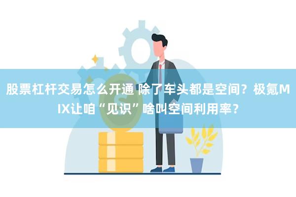 股票杠杆交易怎么开通 除了车头都是空间？极氪MIX让咱“见识”啥叫空间利用率？